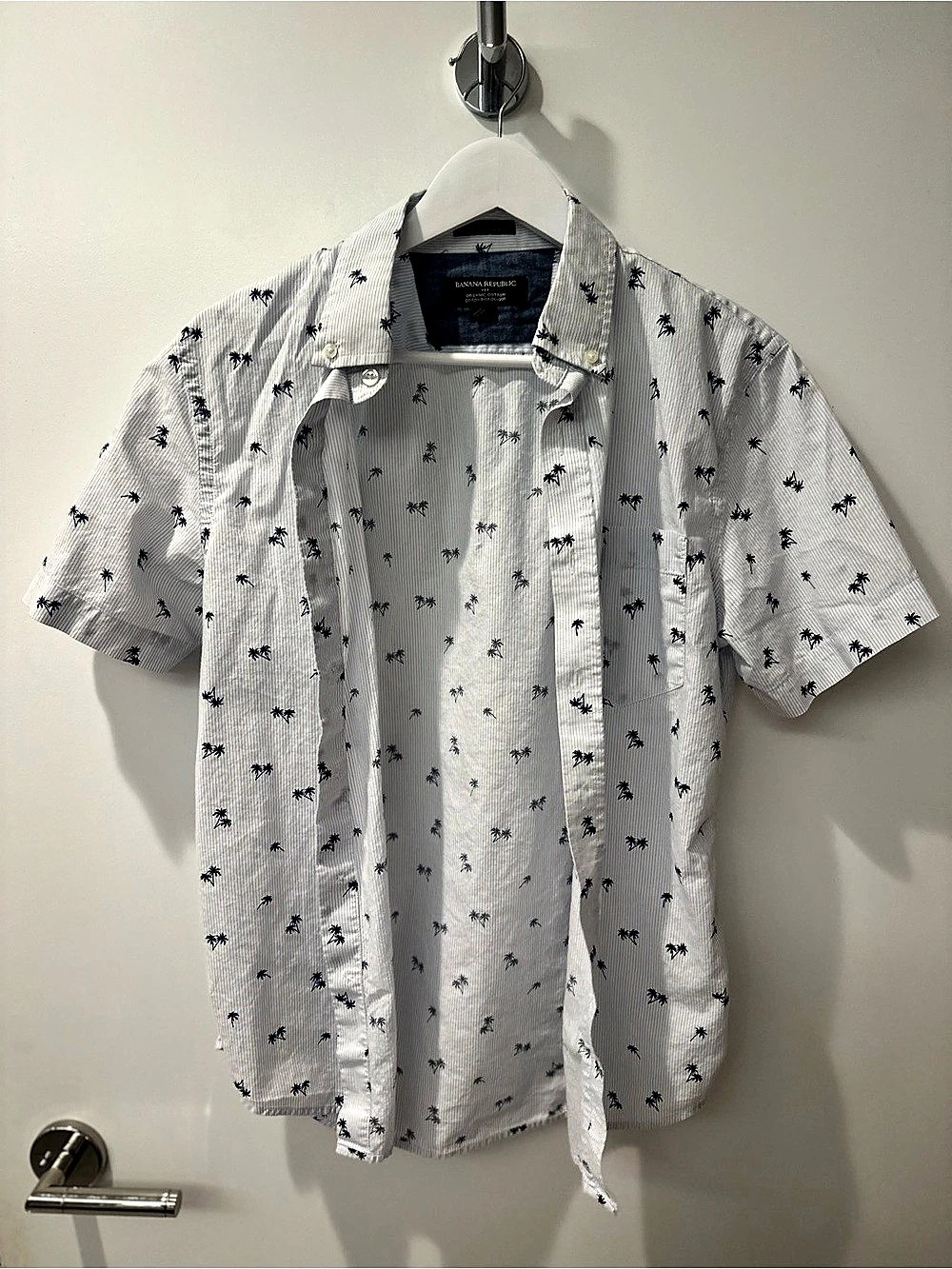 Banana Republic Men'Small Short Sleeve Patterned Shirt Size Small Like New